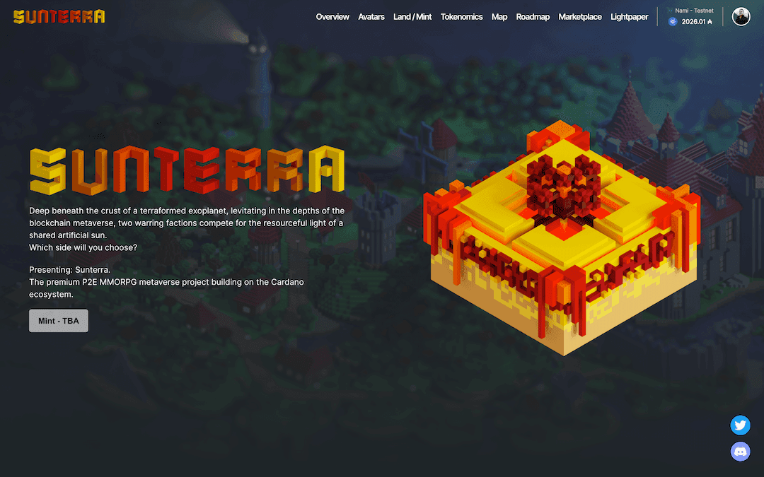 Sunterra Frontend Landing Page Screenshot